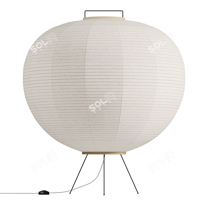 Contemporary Paper Lantern Light Fixture 3D model image 3