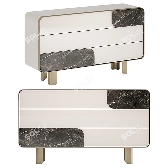 Elegant SOUL Chest Of Drawers 3D model image 3