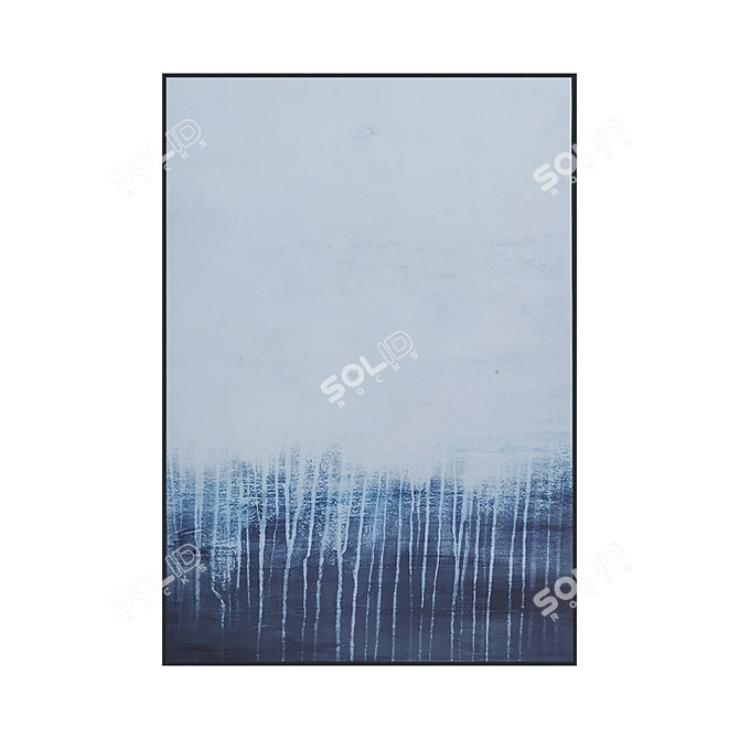 Abstract Blue Linen Print XL Canvas 3D model image 1