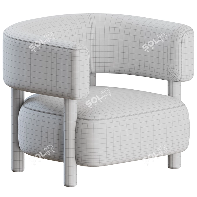 Modern Minimalist N-S03 Armchair Display 3D model image 3