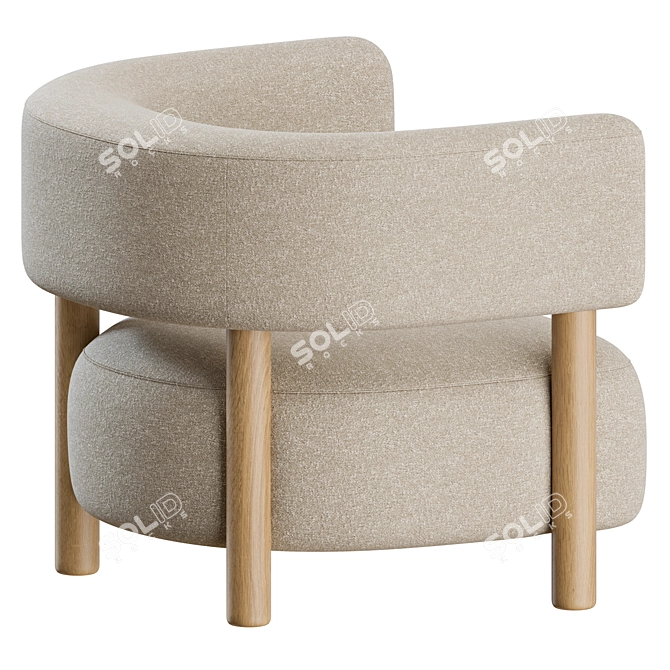 Modern Minimalist N-S03 Armchair Display 3D model image 7