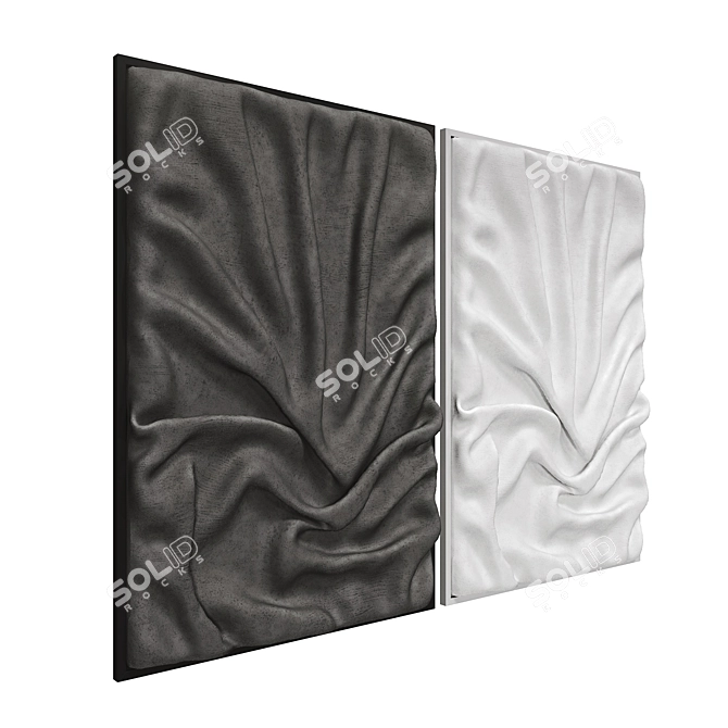 Textured Art Set, Crumpled Fabric Effect 3D model image 2