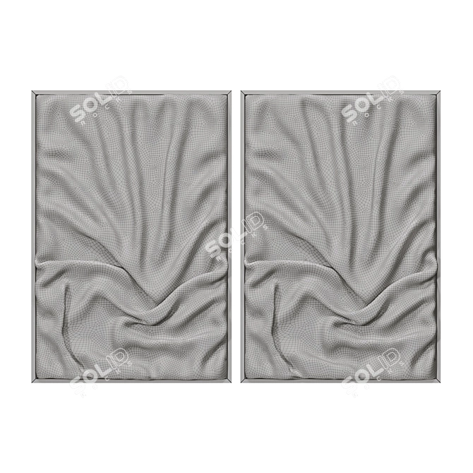 Textured Art Set, Crumpled Fabric Effect 3D model image 3