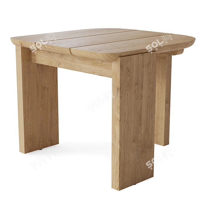 Restoration Hardware Teak Side Table 3D model image 1