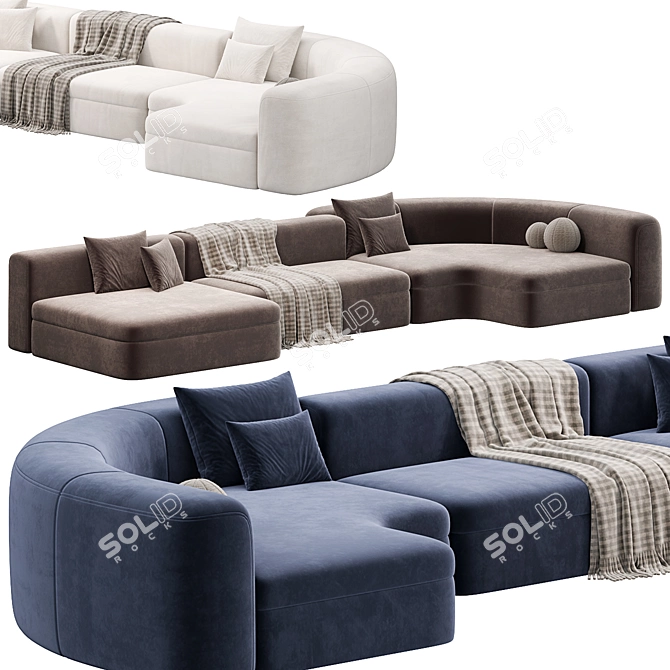 Elegant PIAF Sofa by BAXTER 3D model image 3