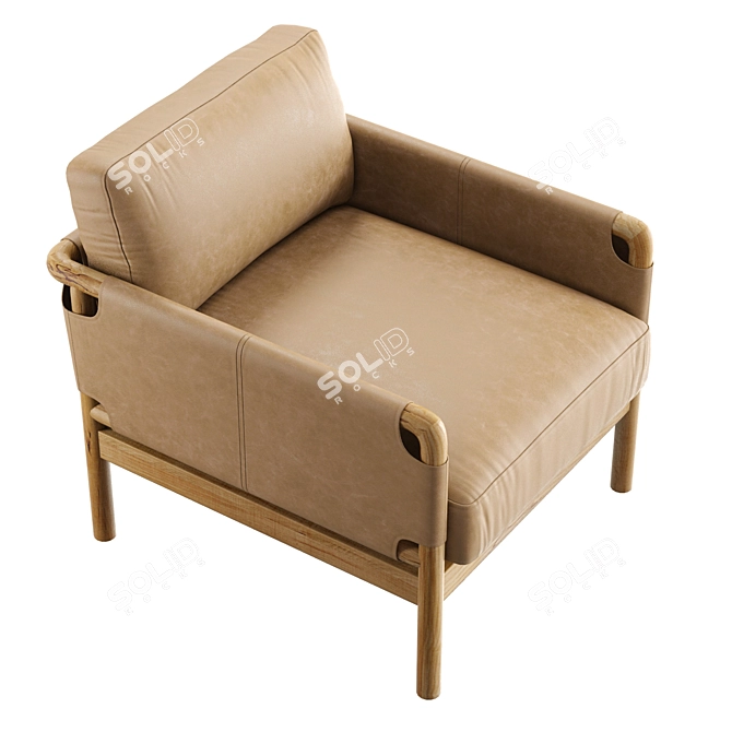 Chic Navarro Ash Wood Chair 3D model image 2