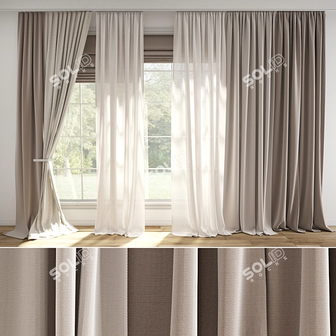  3ds Max Curtain Obj Texture 3D model image 1