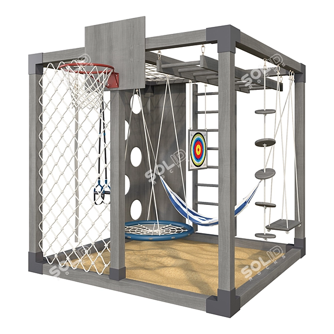 Kids Playground Game Cube 3 3D model image 3