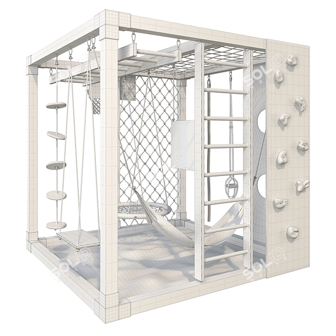 Kids Playground Game Cube 3 3D model image 4