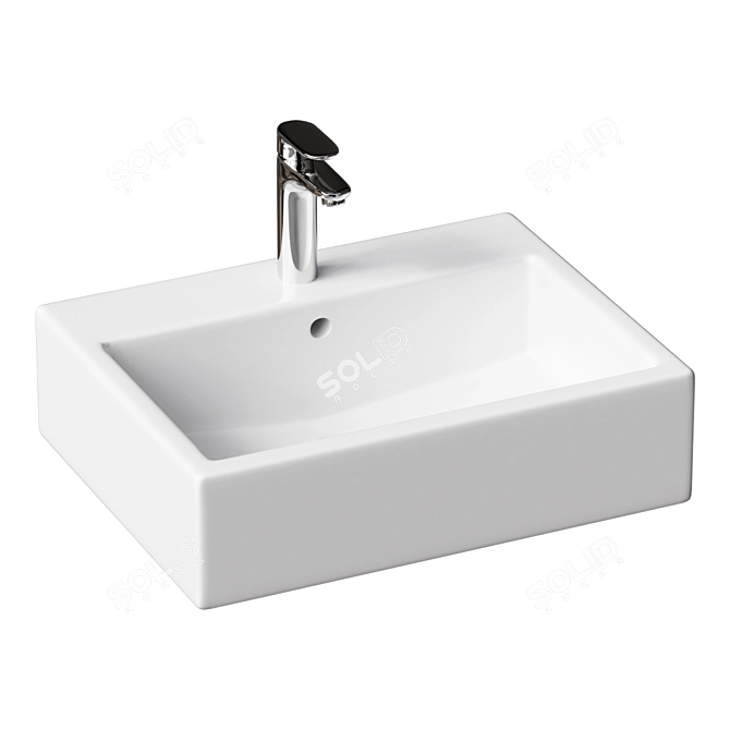 Duravit Vero Wall-mounted Basin, White 3D model image 1