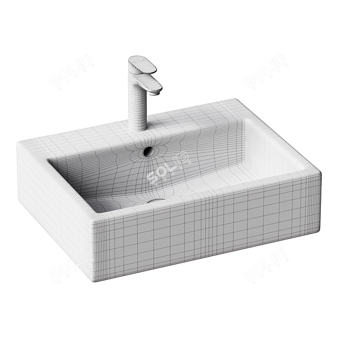 Duravit Vero Wall-mounted Basin, White 3D model image 2