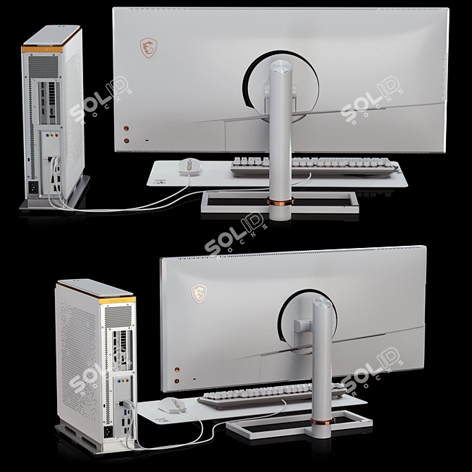 Stylish & Powerful PC Workstation 3D model image 2