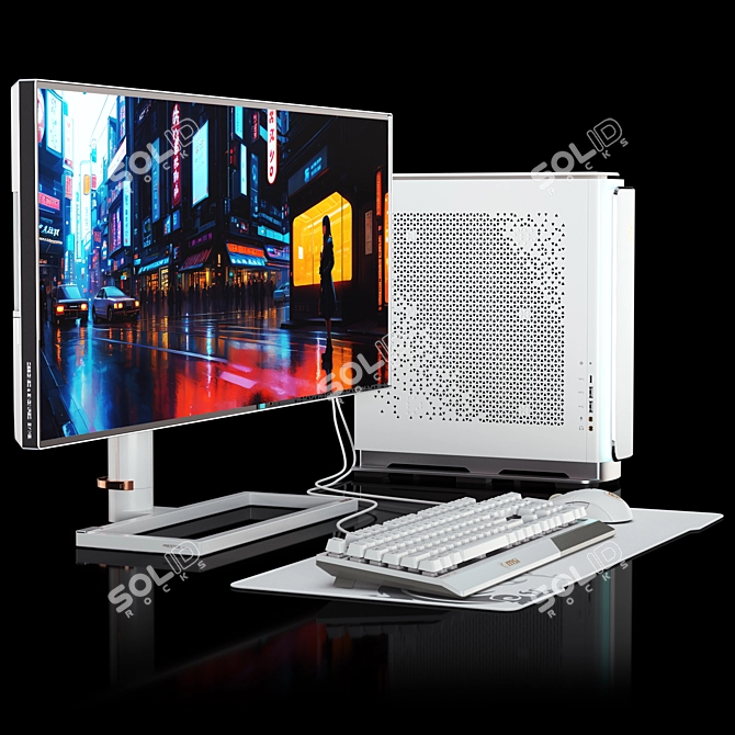 Stylish & Powerful PC Workstation 3D model image 5