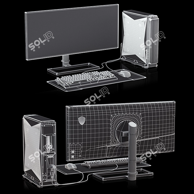 Stylish & Powerful PC Workstation 3D model image 7