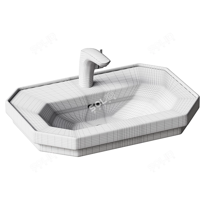 Duravit 1930 80 cm sink 3D model image 2