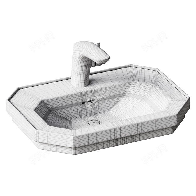 Duravit 1930 50cm Wall-Mounted Sink 3D model image 2