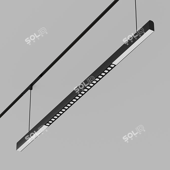Magnetic System LED Light Fixture 3D model image 2