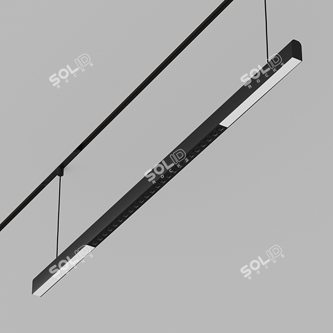 Magnetic System LED Light Fixture 3D model image 3