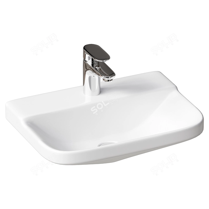 Title: Duravit P3 Comforts Wall-Mounted Sink 3D model image 1