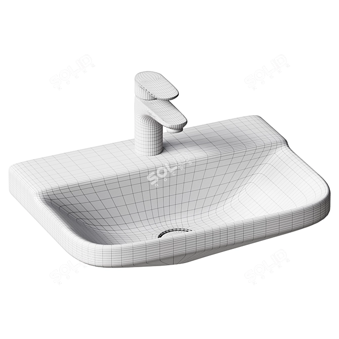 Title: Duravit P3 Comforts Wall-Mounted Sink 3D model image 2