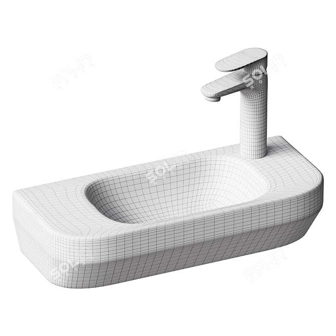 Sleek Duravit DuraStyle Wall-Mounted Sink 3D model image 2