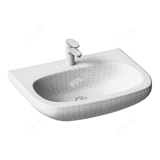Duravit D-Code Wall-Mounted Sink 3D model image 2