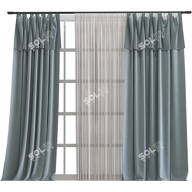 Refined Drapery Design 3D model image 1