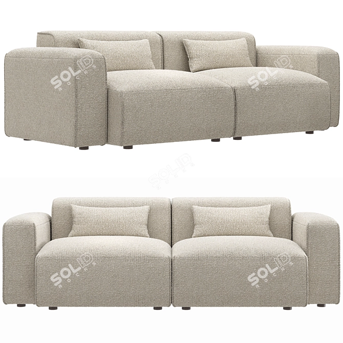 Dantone Home Twen Loveseat Couch 3D model image 1