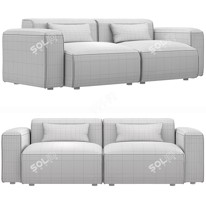 Dantone Home Twen Loveseat Couch 3D model image 2
