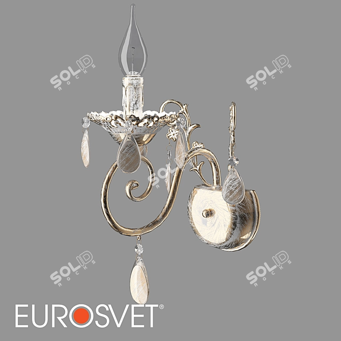 Galatea Gold & White Wall Sconce 3D model image 1