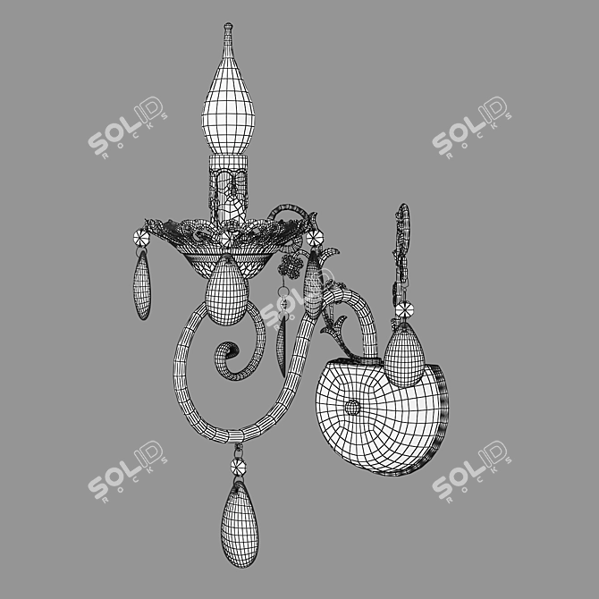 Galatea Gold & White Wall Sconce 3D model image 2