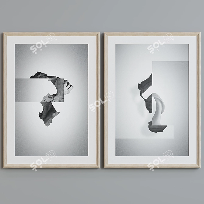 Modern Abstract Picture Frame Set 3D model image 5