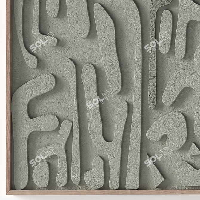 Textured Stone Relief Art Set 3D model image 5