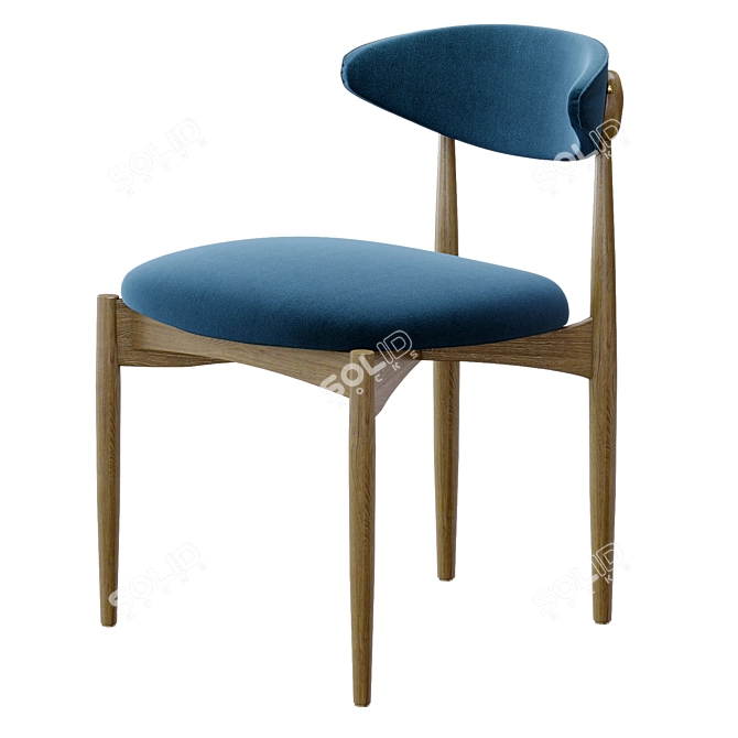 Stylish Leto Dining Side Chair 3D model image 1