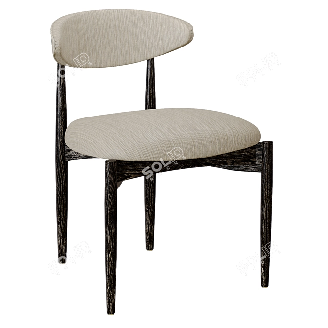 Stylish Leto Dining Side Chair 3D model image 2