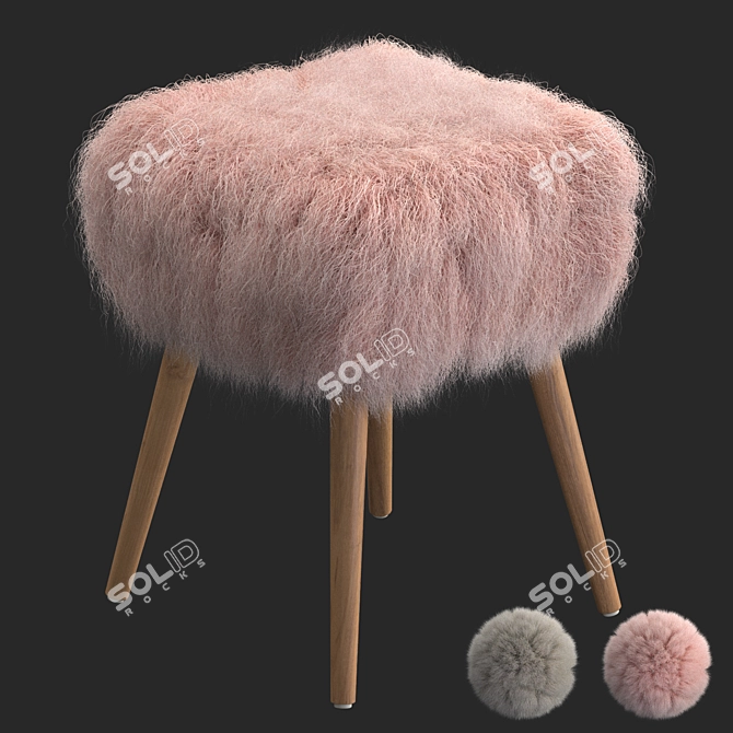 Corner Design Goat Stool 3D model image 5