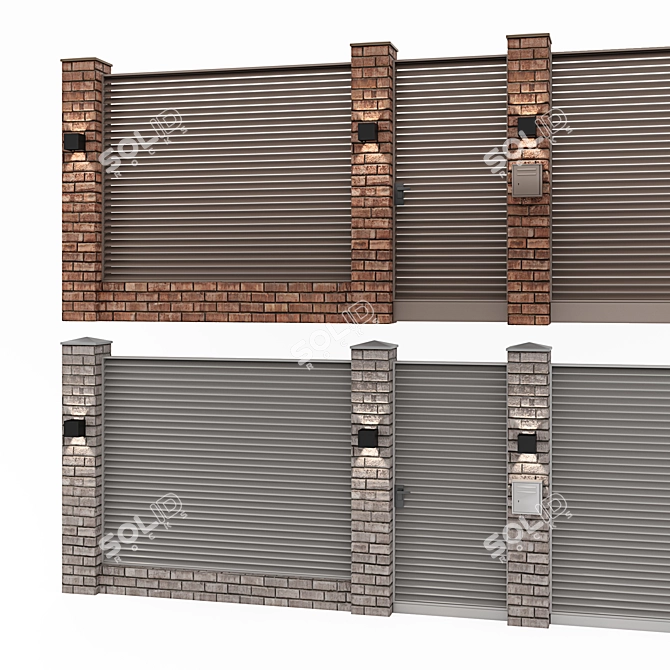 Versatile Privacy Fence Set 3D model image 3