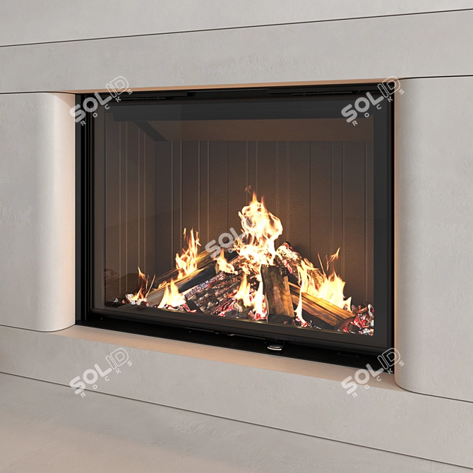 Modern 3D Fireplace Wall Art 3D model image 3