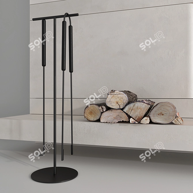 Modern 3D Fireplace Wall Art 3D model image 4