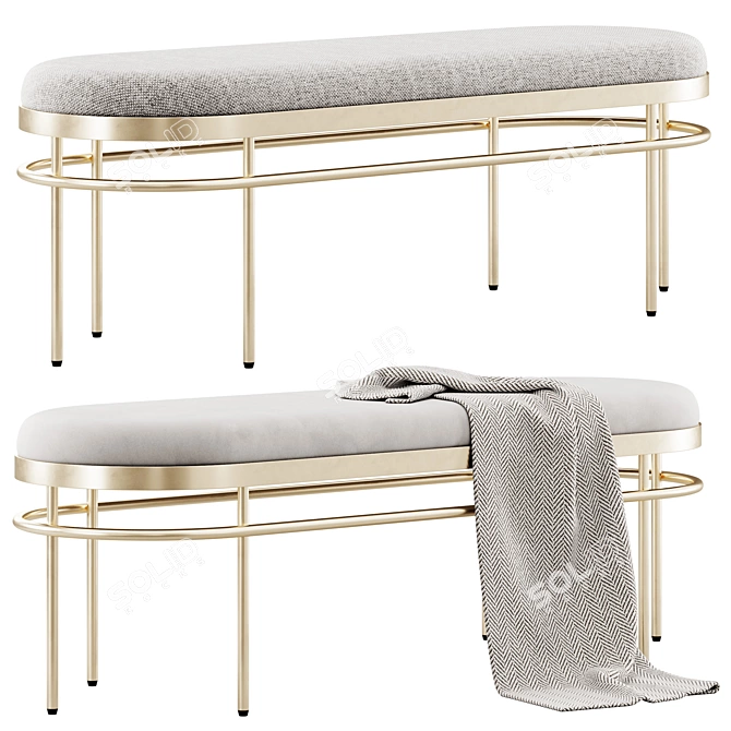 Elegant Sylva Oval Bench_UNSPLIT 3D model image 2