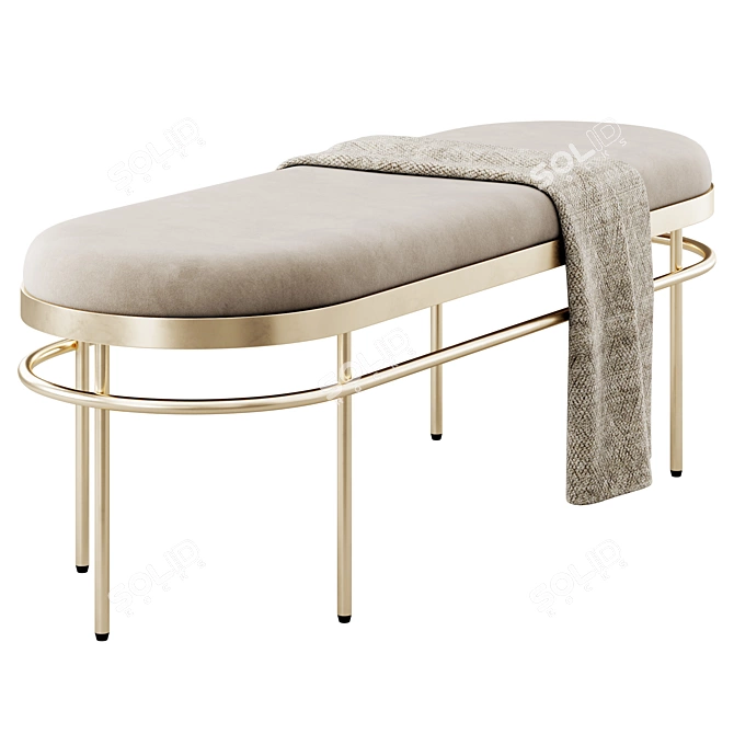 Elegant Sylva Oval Bench_UNSPLIT 3D model image 4