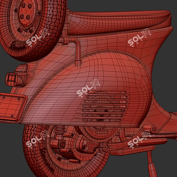 Vintage Italian Vespa Scooter 3D model image 6