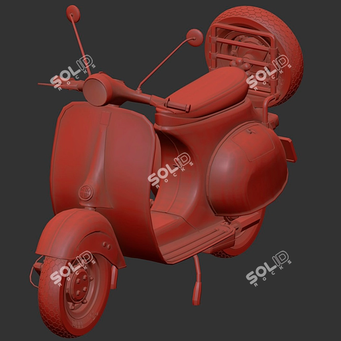 Vintage Italian Vespa Scooter 3D model image 7