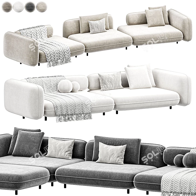 Sleek Modular Sofa Set, 2015 3D model image 1