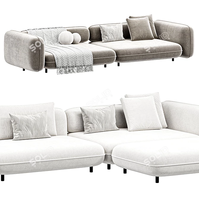 Sleek Modular Sofa Set, 2015 3D model image 3