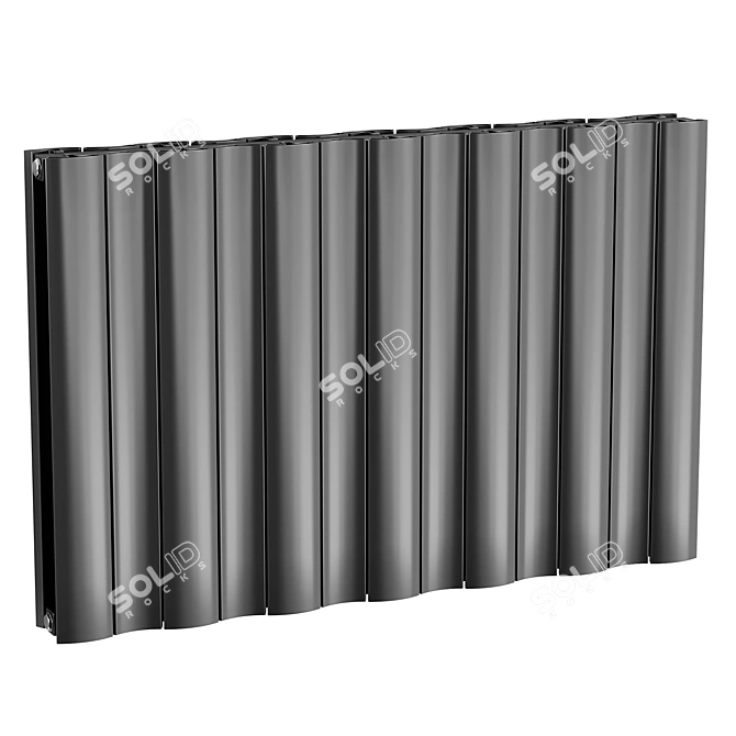 Apollo Wave Horizontal Designer Radiator 3D model image 1