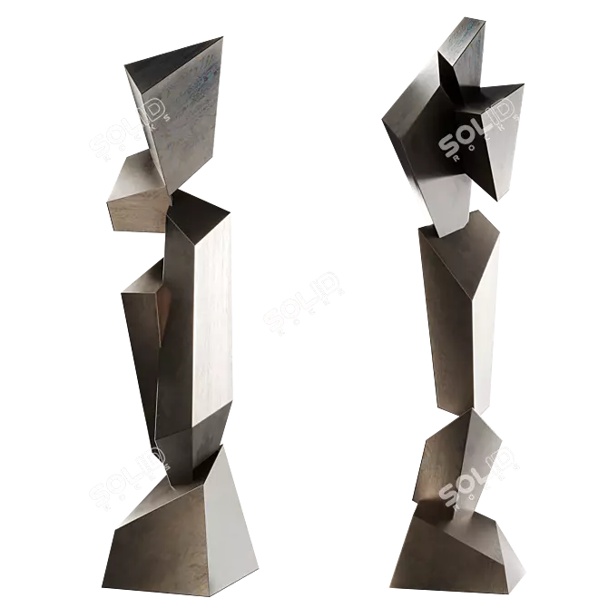 Modern Abstract Sculpture Set 3D model image 3