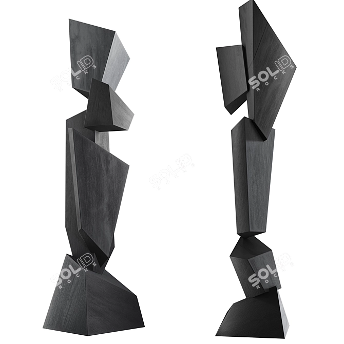 Modern Abstract Sculpture Set 3D model image 4