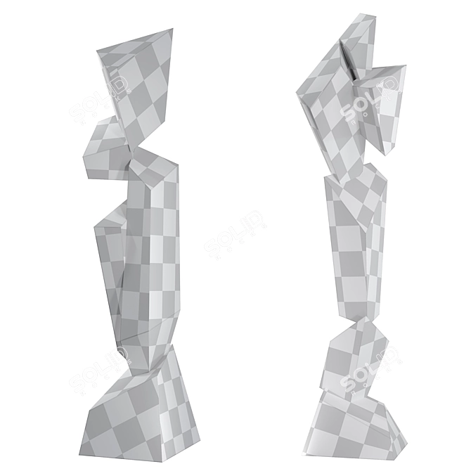 Modern Abstract Sculpture Set 3D model image 7