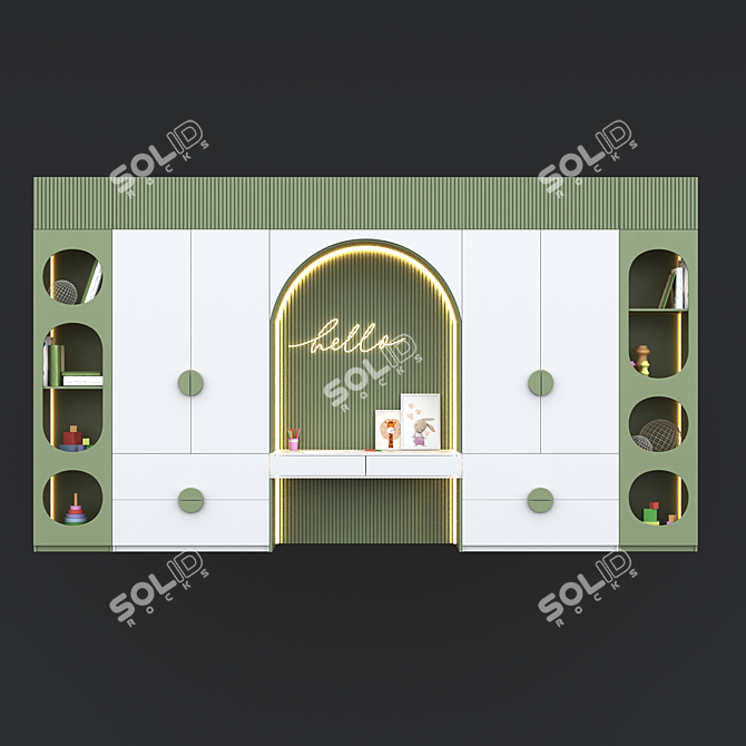 Customizable Children's Furniture Set 2 3D model image 1